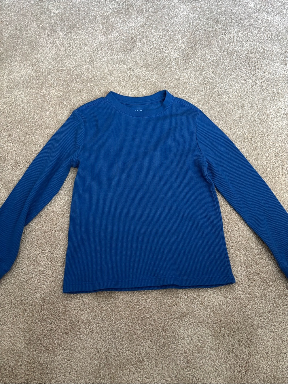 Boys Long-Sleeve Crewneck Thermal Shirt in Blue